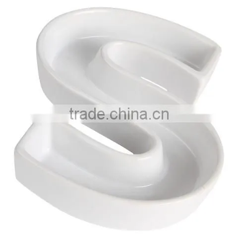 S Shape Letter Ceramic Dishes and Plates