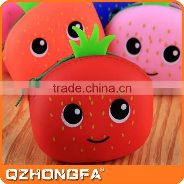 Lovely Strawberry Customized Silicone Wallet for Coin&money&carry Articles photo-3