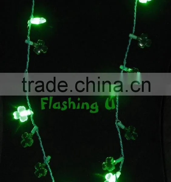 LED Light up SHAMROCK Necklace for st Patrick's Day photo-2