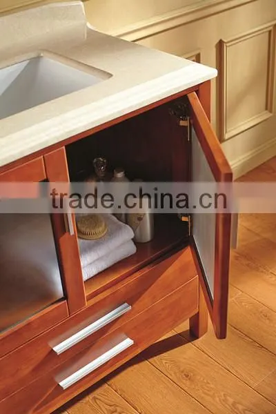 Floor Standing Bathroom Cabinet Solid Oak Wood Vanity No.1005C photo-4
