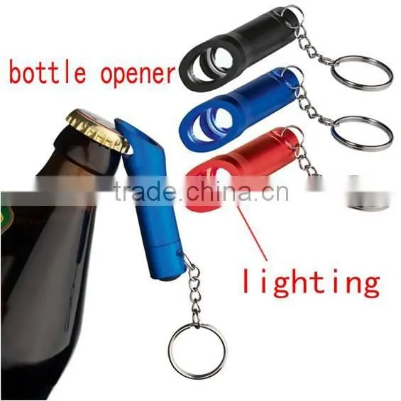 Free Printing Own Logo 3 LEDs Bottle Opener Keychain Light Promotional Keyring Gift Quality Choice photo-2