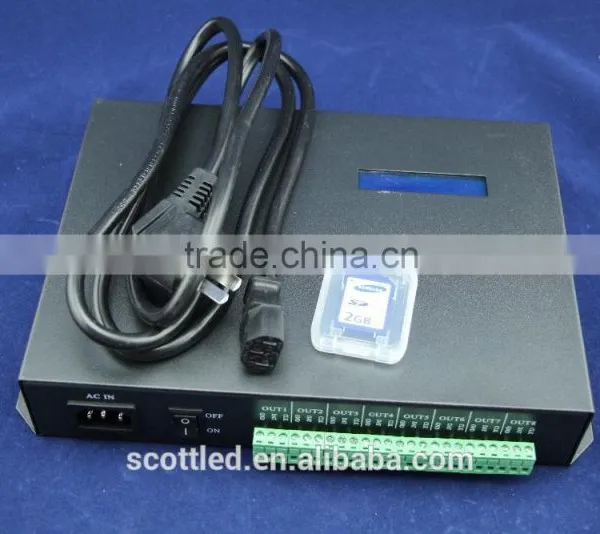 T-200K SD Card Online LED Pixel Controller; 8ports*512pixels, 4096pixels; Support photo-4
