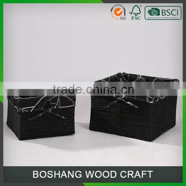 China Factory Black Woven Storage Basket photo-5