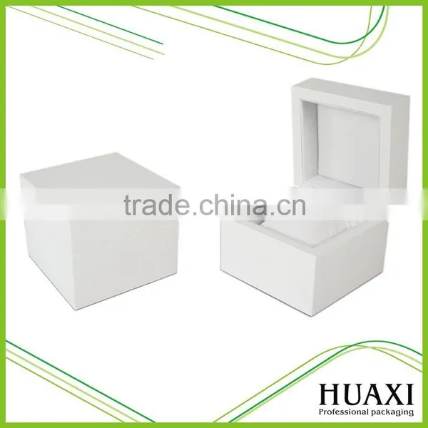 White Matte Wooden Watch Gift Box with Pillow