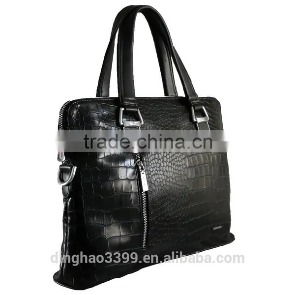 Hot Sell Briefcase Black Leather Handbag Business Fashion Tote Bag photo-2