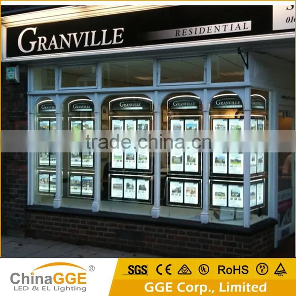 Hanging LED Crystal Light Box, LED Light Pockets for Real Estate Agent, Window Display LED Acrylic Light Pocket photo-3