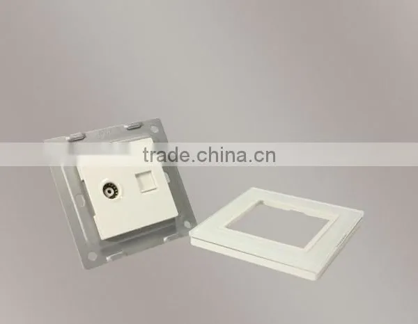 Hot Sell Cheaper Tempered Glass Telephone and TV Outlet Wall Socket 86mm photo-3