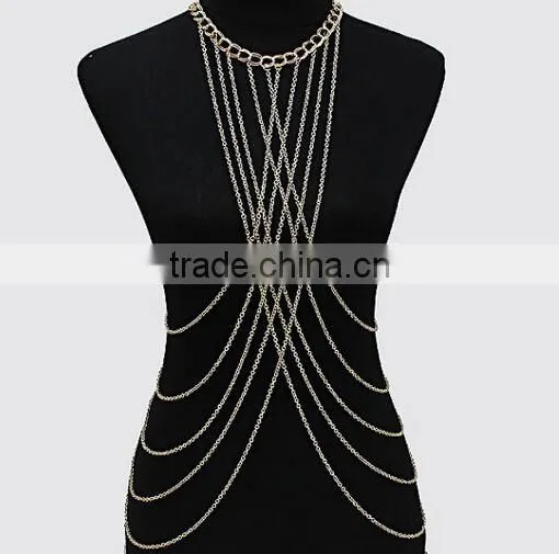 2016 Wholesale New Design Fashion Multilayers Tassel Ladies BIkini Body Chains photo-2