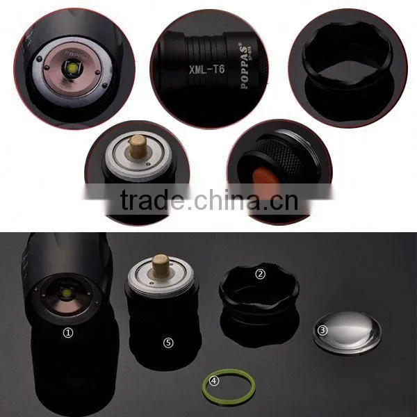 878 High Power Waterproof Led Flashlight Torch Police LED Torch Light photo-2