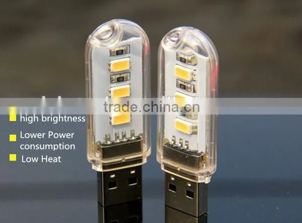 Mini USB LED Light 3 LED Portable Mini USB 3 LED USB LED Lamp With High Power for Night Light photo-2