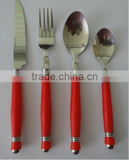 Red Handle Hand Polish Wholesale Plastic Cutlery