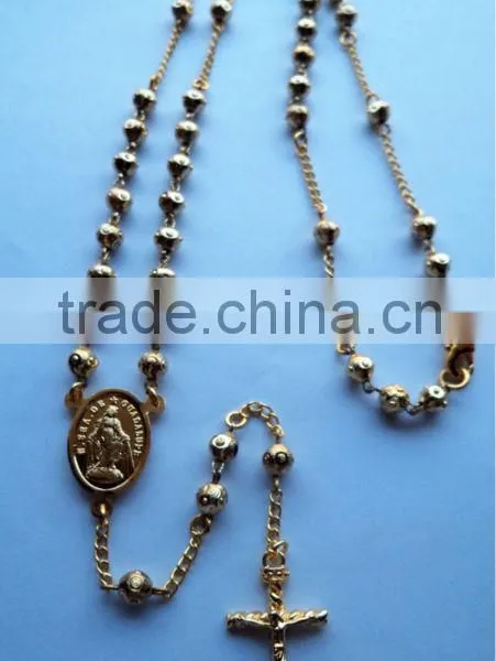 Gold Plated New Rosary Necklace