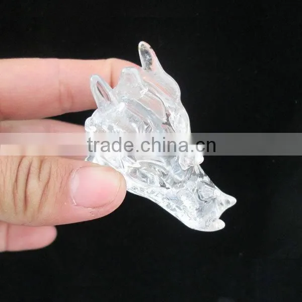 Natural Crystal Quartz Stone Dragon Skull for Sale