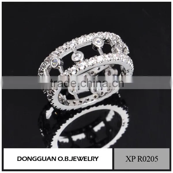 Brass Material Jewelry Ring Clear Zircon Stone Finger Ring Holder photo-4