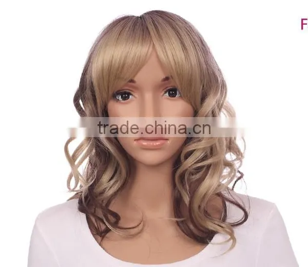 Hot Sale Wholesale Cheap European Style Blond Wig Fashion Synthetic Curly Hair Wig photo-2