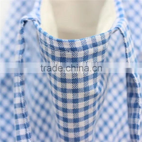 Blue Plaid Zipper Canvas Handbag,canvas Bag photo-5