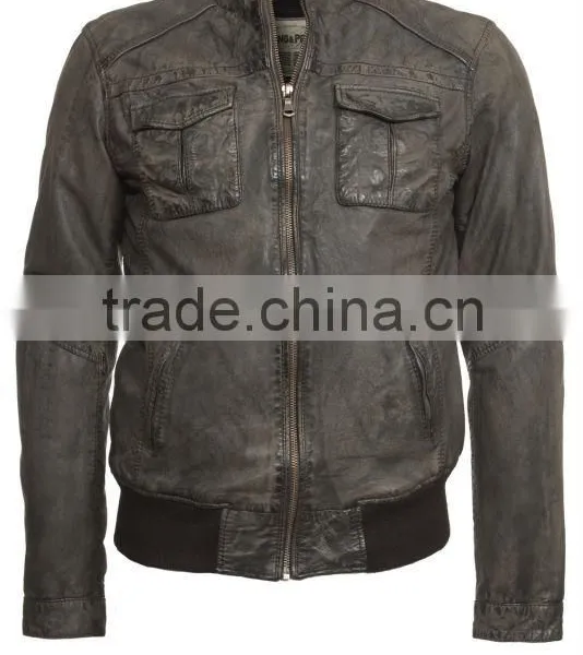 Fashion Leather Bomper Jackets(stylish Waxy Article)