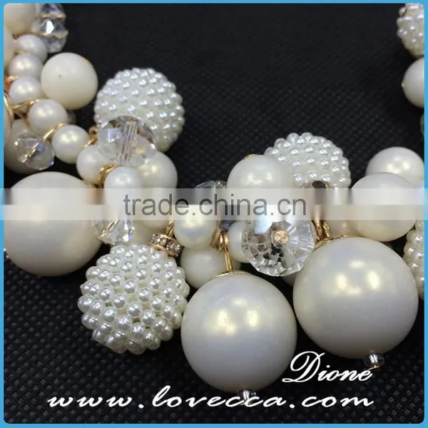New Fashion Classy Bohemian Bib Collar Exaggerate Pearl Chain Bib Necklace photo-4
