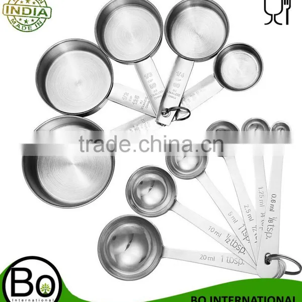 11-Piece Stainless Steel Measuring Spoons/Cups Set - Premium Stackable Tablespoons Measuring Set for Dry and Liquid Ingre photo-4
