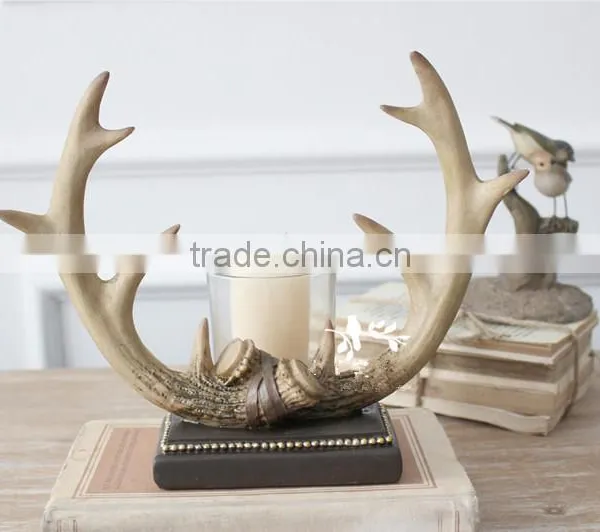 Resin Deer Antler Candle Holder for Christmas,hand-made Antler Decoration photo-2