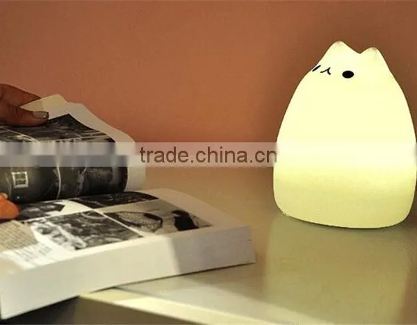 Colorful Animal Silicone Nightlight USB Charging Nightlight Color Changing Cartoon Colorful Lamp Cat Desk Lamp photo-2