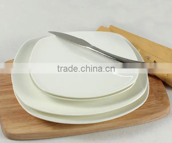 Haonai Hot Sale Product High Quality Square Shape Ceramic Plates Dishes photo-5