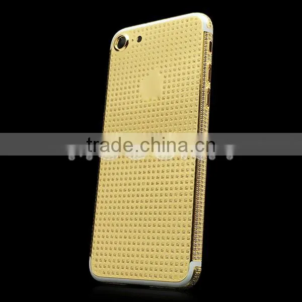 Luxury 24k Gold Plated Back Housing, Full Diamond Gold Housing for IPhone 7 photo-2