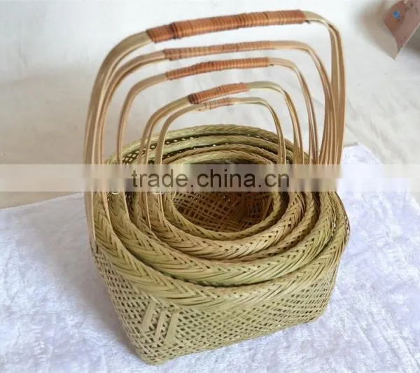 Wholesale Cheap Bamboo Basket With Handle Woven Basket photo-3