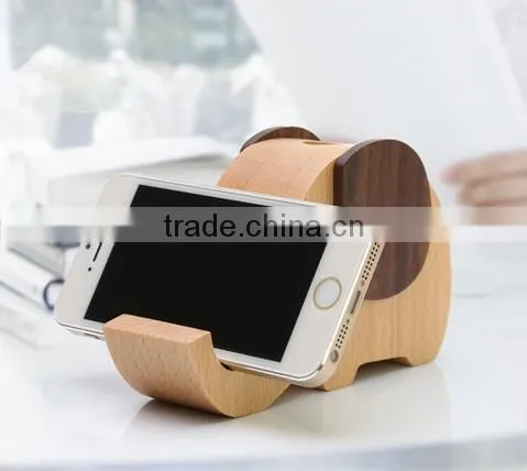 Elephant Design Wooden Desk Pen Holder photo-4