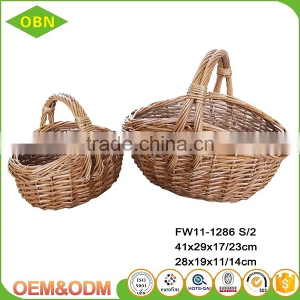 Set of 2 Woven Natural Wicker Gift Baskets for Baby photo-2