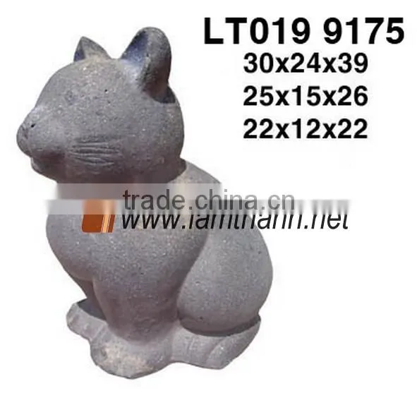 Vietnam Pottery Garden Ornament Stone Cat Statue