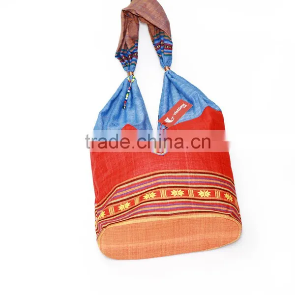 Embroidery Shoulder Bag, Mini Brocade Fabric Bags, Ethnic Handicraft Souvenirs From Vietnam photo-2