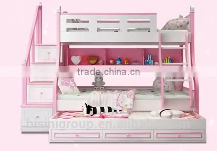 Color Life Mini Children Kid Bed Furniture Wooden Bunk Bed Set for Twins Bedroom Room photo-4