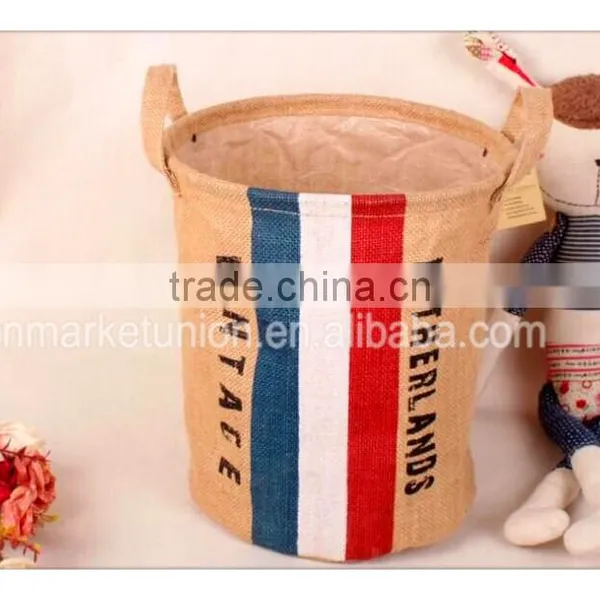 Any Country National Flag Jute Material Sundries Storage Basket photo-3