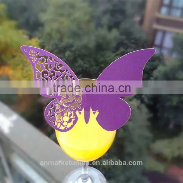 Party Favors Supplier Wine Glass Card Laser Cut Wedding Invitation Card photo-3