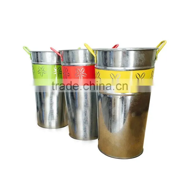 Flower Colored Zinc Metal Flower Pot photo-4