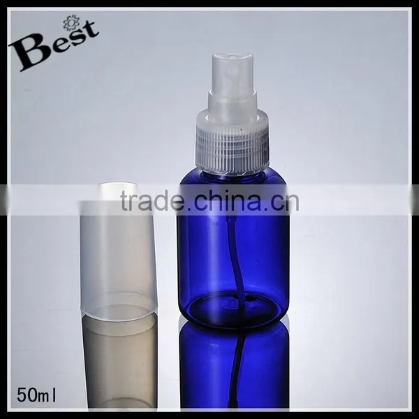 Cosmetic Toner Fragrance Perfume 2017 Hot New Products Round Shoulder Blue 50ml Plastic Spray Bottle Wholesale photo-2