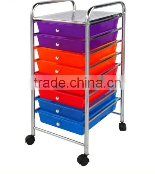 Colorful 10 Tier Plastic Storage Drawer Cart photo-5