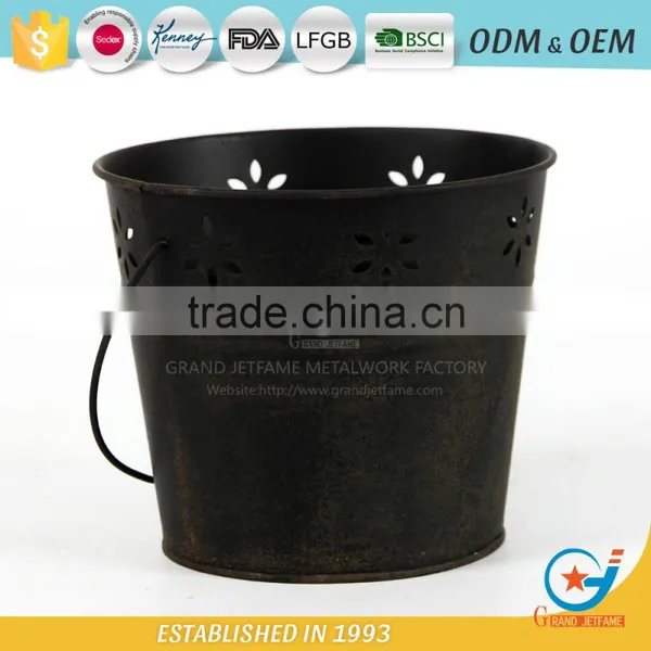 Iron and Zinc Homeware Flower Pots for Outside Decorative Garden Pots photo-2