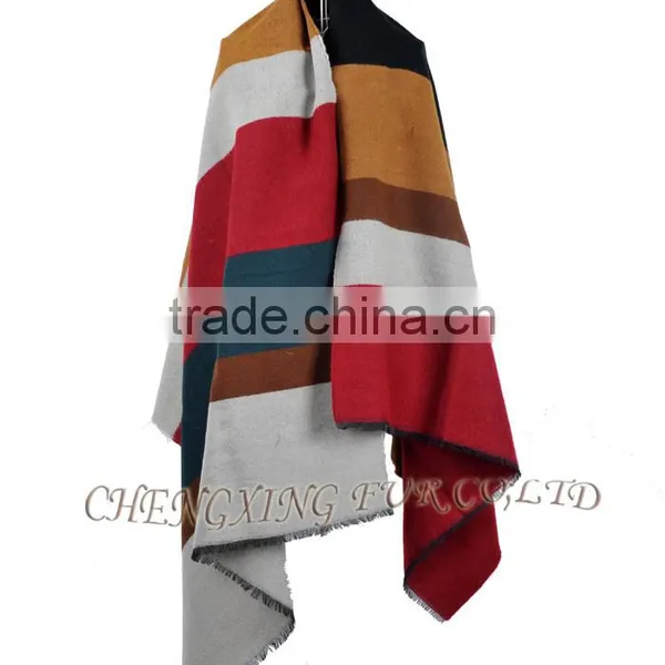 CX-B-P-28 Colourful Stripped Women Winter Warm Acrylic Pashmina photo-3