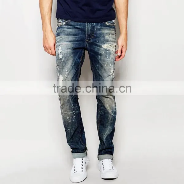 New Model Jeans Pants Ripped Hip-hop Stylish Jeans Casual Wear for Men