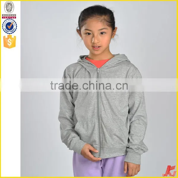 Factory Directly Sales Girls Zipper up Plain Sweatshirt Shirts photo-4