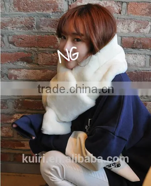 2016 New Fashion Bufandas Winter Women Scarf Adult Faux Fur Solid Color Thick Keep Warm Ring Imitation Collar Female Scarves photo-2
