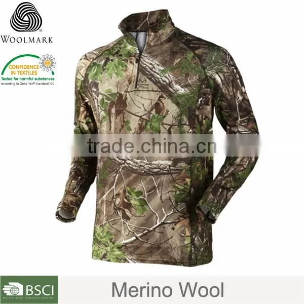 Wholesale High Qulity Dry Fit Unisex Comfortable Merino Wool Camo Outdoor Sports t Shirts Bulk Outdoor Shirt photo-3