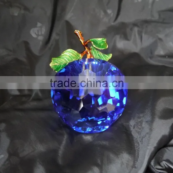 Wedding Gifts for Guests Blue k9 Crystal Apple photo-5