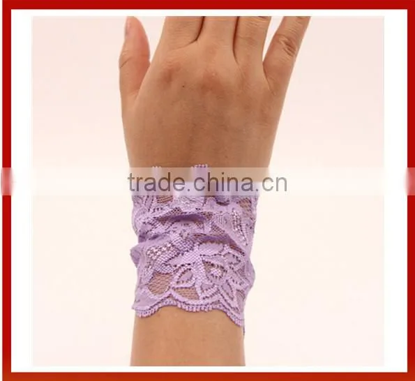 2015 New Fancy Lace Slap Wrist Band For Wedding/Rose Pattern Cotton Wide Elastic Lace Wrist Band photo-3