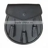 Modern Leaf Studded Gothic Half Dress Kilt Leather Sporran Bag