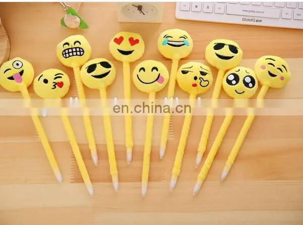 Cute Kawaii Plush Ballpoint Pen Creative Cartoon Facial Expression Ball Pen For Kids School Supplies photo-6