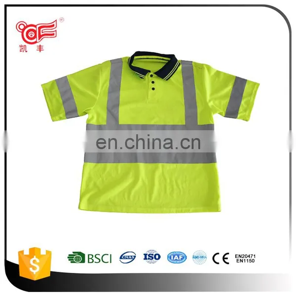 100% Cotton Reflective Polo T-shirt on Road Safety KF-139-G