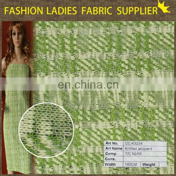 2014 Knitted Jacquard Fabric,knit Fabric for Curtain,wholesale Cotton/poly Knit Fabric